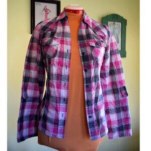 Y2K Era "MaxRave" Fitted Western Inspired Cotton Blouse, Sz. Small